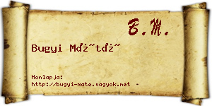 Bugyi Máté névjegykártya