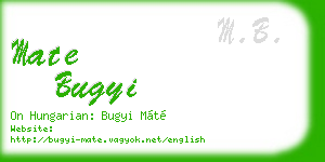 mate bugyi business card