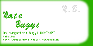 mate bugyi business card